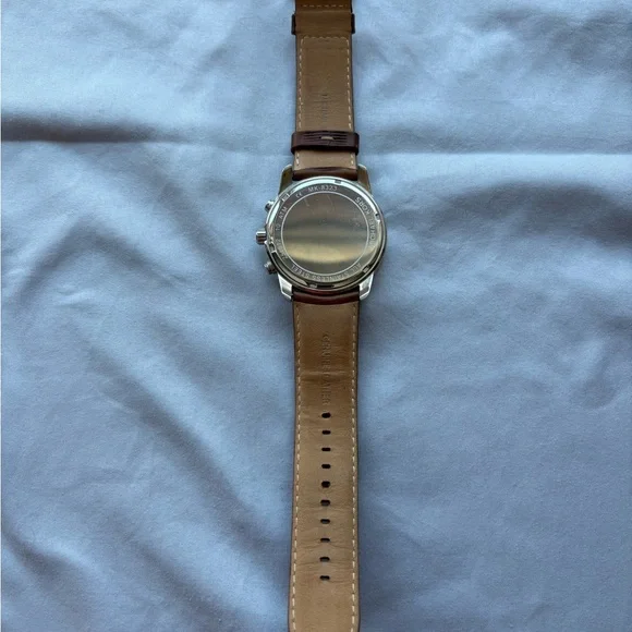 MICHAEL KORS Mercer Chronograph Stainless Steel Men's Watch with Leather Band - Picture 3 of 4